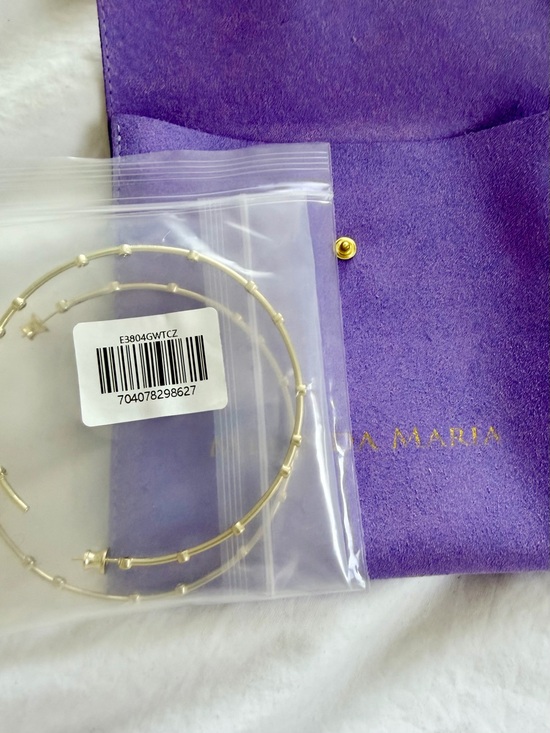 Melinda Maria Jewelry - Melinda Maria Gold Hoop Earrings with Purple Pouch